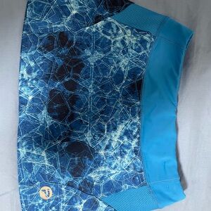 Blue Geometric Patterned Athletic Shorts